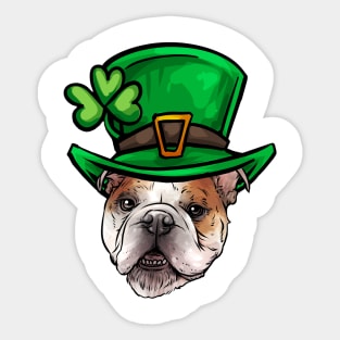 St Patricks Day Bulldog Sticker